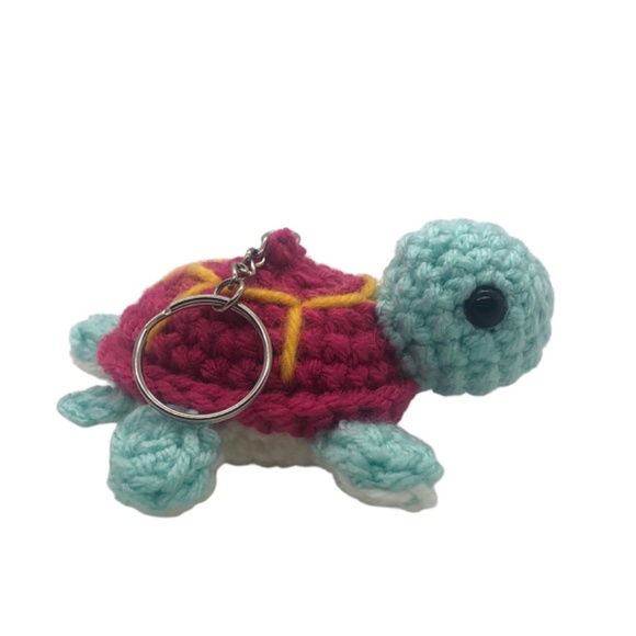 Hand Crochet  Sea Turtle  Amigurumi Keychain Bag Accessories - Picture 15 of 16